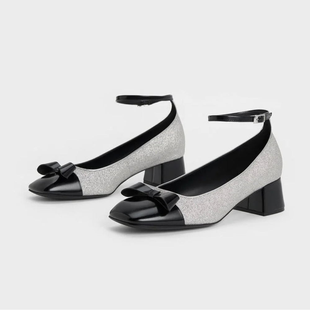Charles and Keith Bow ankle strap pumps
